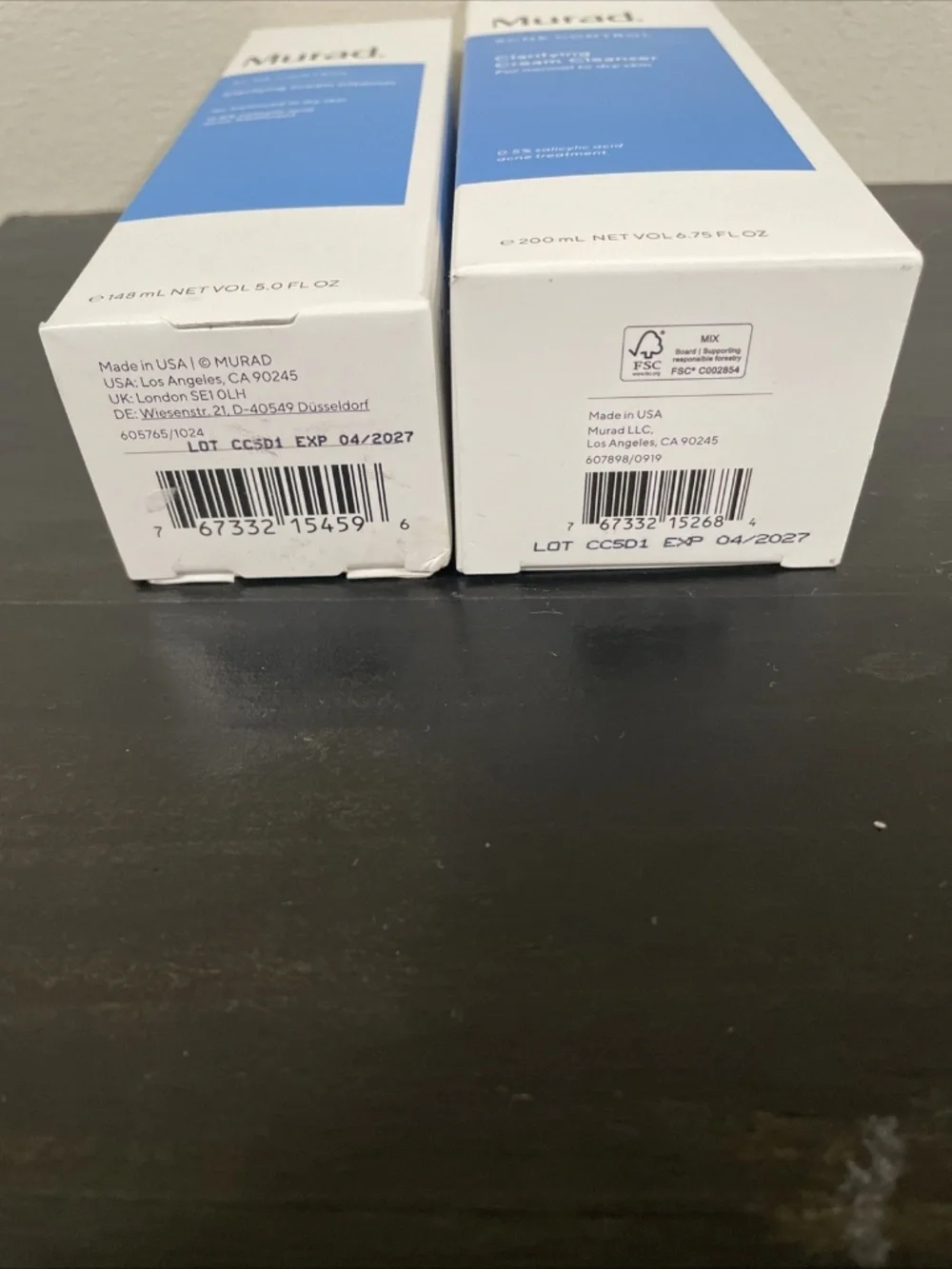 Murad Acne Control Clarifying Cream Cleanser salicylic acid 5oz & 6.75 oz 2027